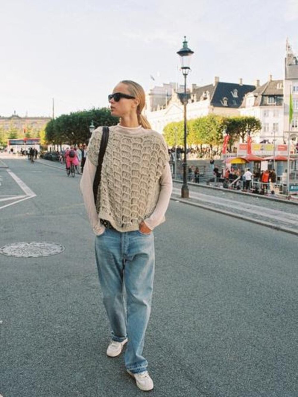 ZARA OPENWORK KNIT CAPE
